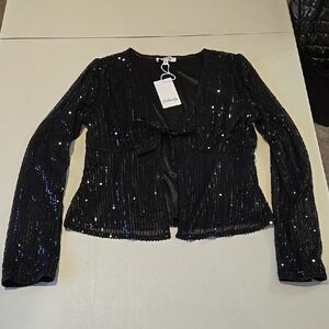 Black Sequin Women's Cardigan, Size Small, NWT